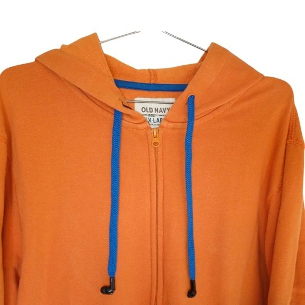 Old Navy Hoodie Sz XL Orange‎ Full Zip Fleece Lined Casual Comfort Activewear